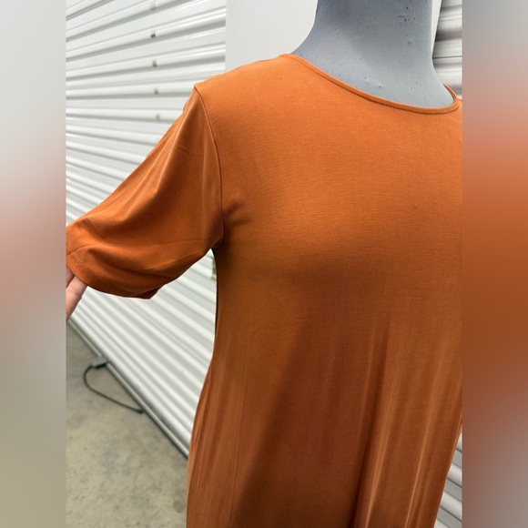 Zenana Modal dress Terracotta Midi Maxi Tshirt T-Shirt short sleeve tencel - Picture 3 of 10